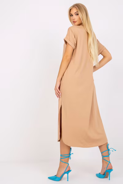 Sukienka Model TW-SK-OB031.11 Camel - Och Bella — zdjęcie 3