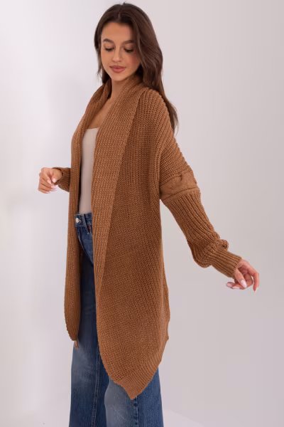 Sweter Kardigan Model TW-SW-BI-305.99P Brown - Och Bella — zdjęcie 1