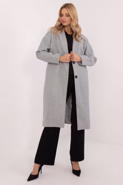 Płaszcz Damski Model TW-PL-BI-7298-2.14 Grey - Och Bella — zdjęcie 1