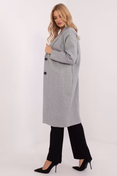 Płaszcz Damski Model TW-PL-BI-7298-2.14 Grey - Och Bella — zdjęcie 2