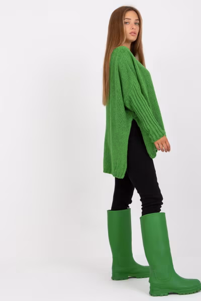 Sweter Damski Model TW-SW-BI-M559.08X Green - Och Bella — zdjęcie 2