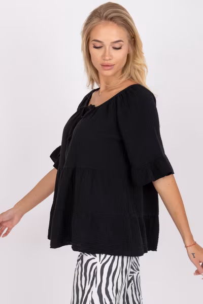 Bluzka Model TW-BZ-BI-90013.27X Black - Och Bella — zdjęcie 2