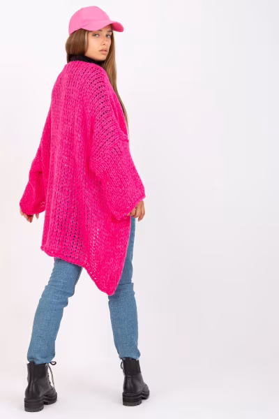 Sweter Kardigan Model TW-SW-BI-M2202.29X Fluo Pink - Och Bella — zdjęcie 3