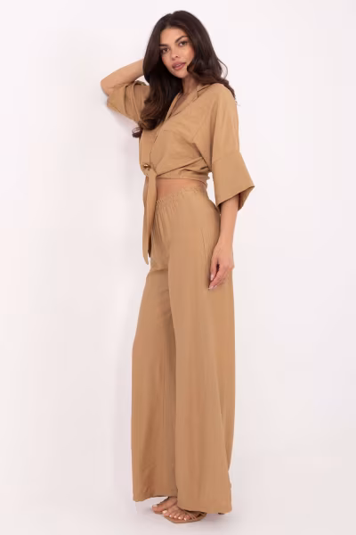 Spodnie Komplet Model TW-KMPL-BI-2469-1.61 Camel - Och Bella — zdjęcie 2