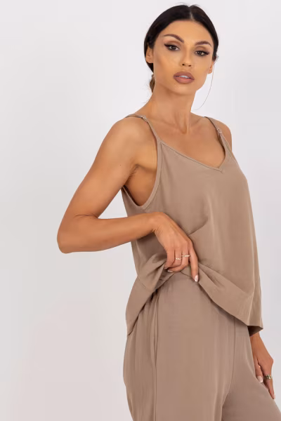 Koszulka Top Model TW-TP-BE-A290.33P Dark Beige - Och Bella — zdjęcie 2