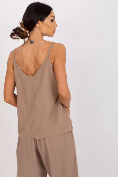 Koszulka Top Model TW-TP-BE-A290.33P Dark Beige - Och Bella — zdjęcie 3