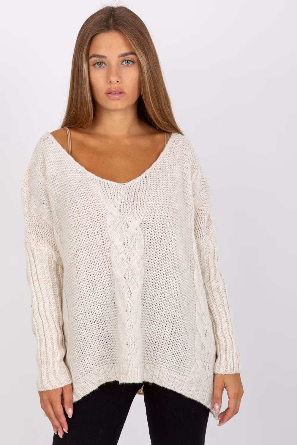 Sweter Damski Model TW-SW-BI-M903.33X Ecru - Och Bella