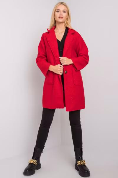 Płaszcz Damski Model TW-PL-BI-21717.40P Red - Och Bella — zdjęcie 2
