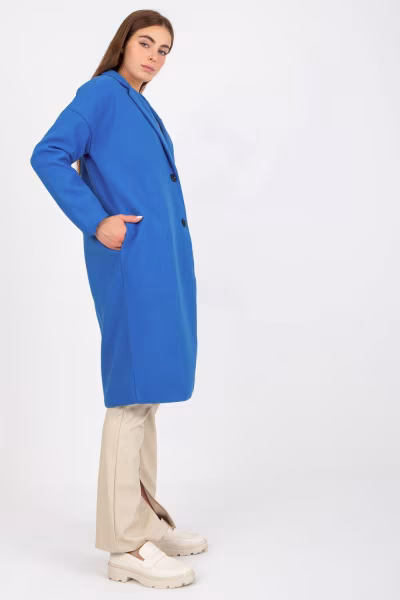 Płaszcz Damski Model TW-PL-BI-7298-1.15 Dark Blue - Och Bella — zdjęcie 2