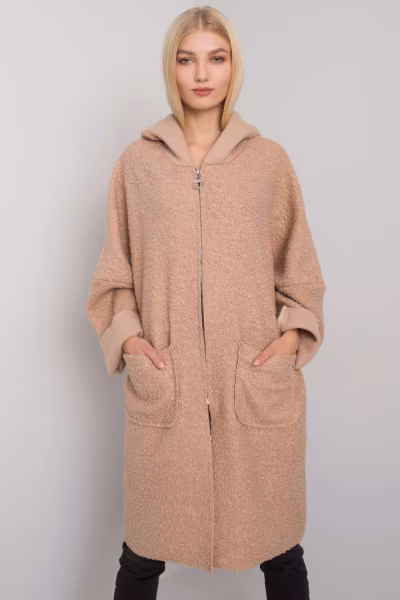 Płaszcz Damski Model TW-PL-BI-21715.63P Beige - Och Bella — zdjęcie 1