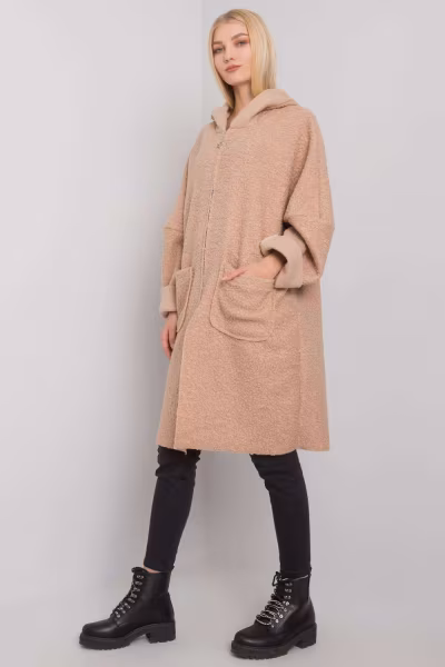 Płaszcz Damski Model TW-PL-BI-21715.63P Beige - Och Bella — zdjęcie 3