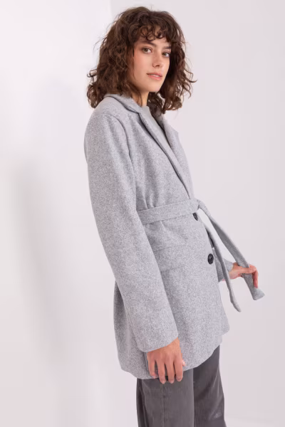 Płaszcz Damski Model TW-PL-BI-2022320.01X Grey - Och Bella — zdjęcie 2