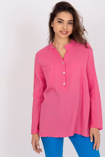 Koszula Damska Model TW-KS-BI-1144.07 Pink - Och Bella — zdjęcie 1