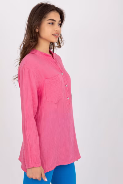 Koszula Damska Model TW-KS-BI-1144.07 Pink - Och Bella — zdjęcie 3