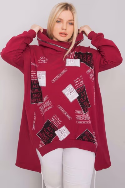 Bluza Damska Model RV-BL-7217.79P Bordo - Relevance — zdjęcie 1
