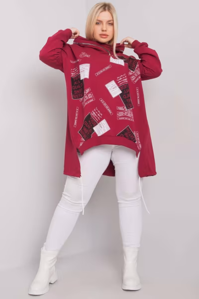 Bluza Damska Model RV-BL-7217.79P Bordo - Relevance — zdjęcie 2