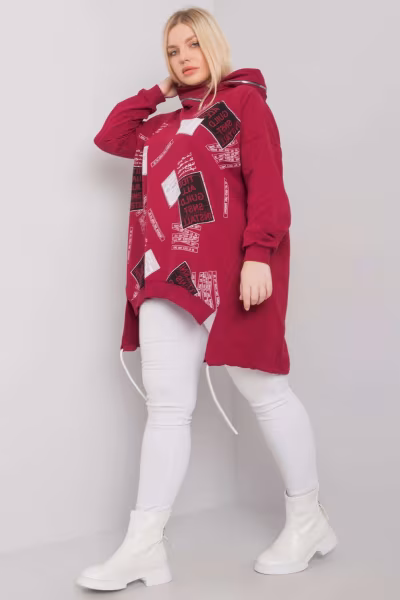 Bluza Damska Model RV-BL-7217.79P Bordo - Relevance — zdjęcie 3