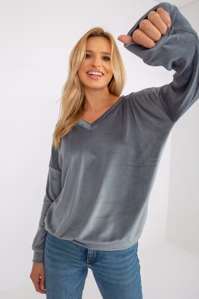Bluza Damska Model RV-BL-8441.07P Grey/Blue - Relevance — zdjęcie 2