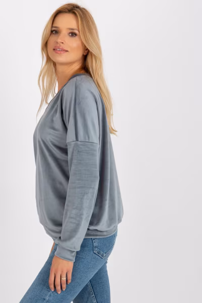 Bluza Damska Model RV-BL-8441.07P Grey/Blue - Relevance — zdjęcie 3