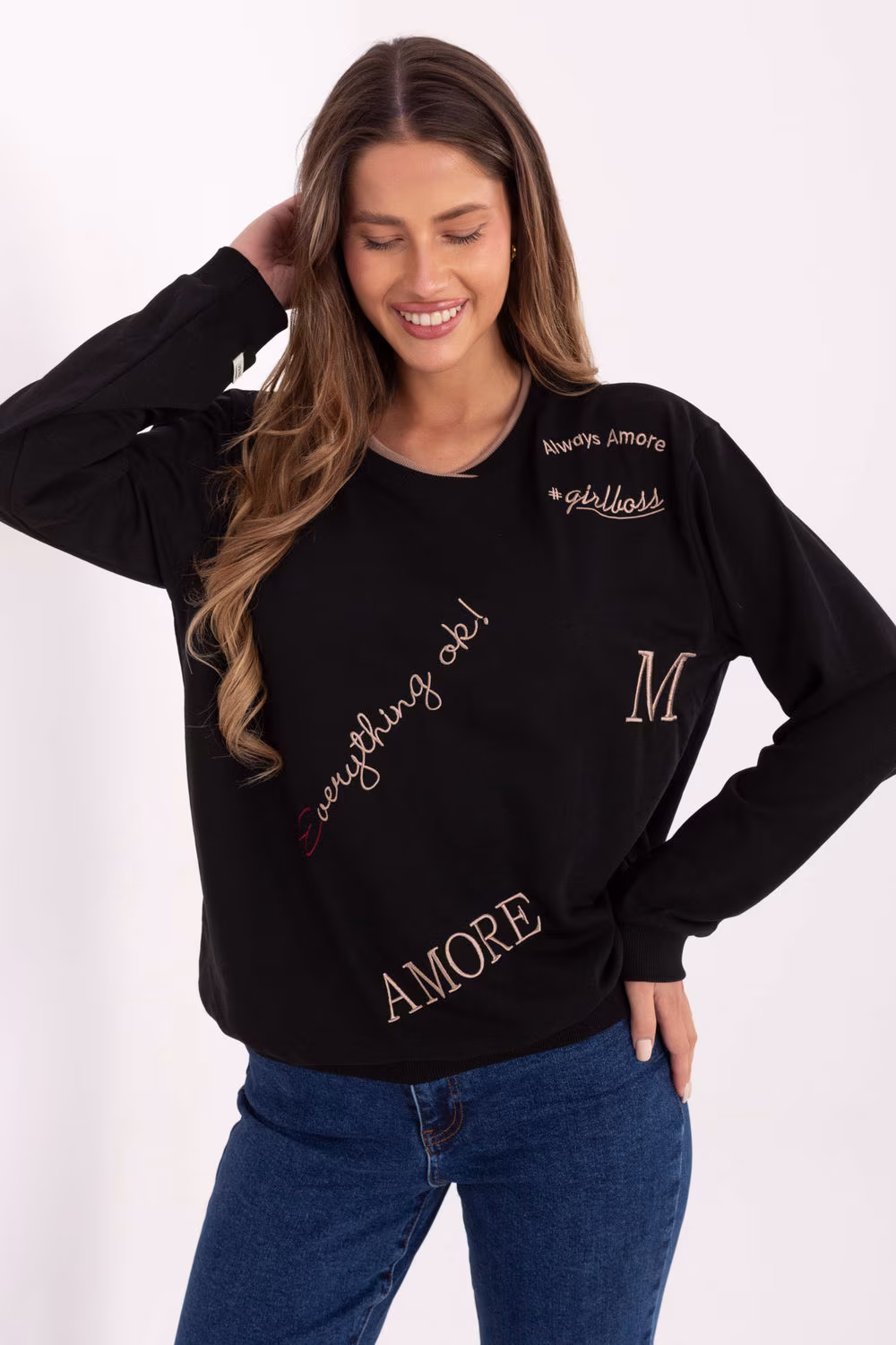 Bluza Damska Model RV-BL-A968.00 Black - Relevance