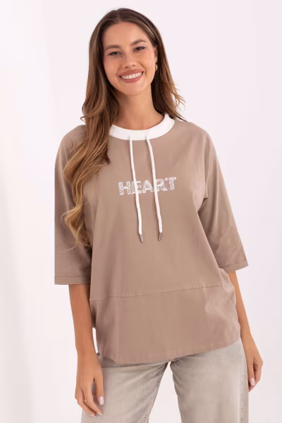 Bluzka Model RV-BZ-A892.00 Dark Beige - Relevance — zdjęcie 1