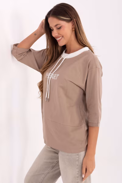 Bluzka Model RV-BZ-A892.00 Dark Beige - Relevance — zdjęcie 2