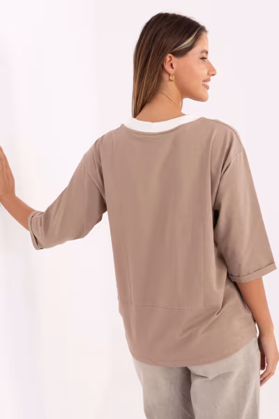 Bluzka Model RV-BZ-A892.00 Dark Beige - Relevance — zdjęcie 3