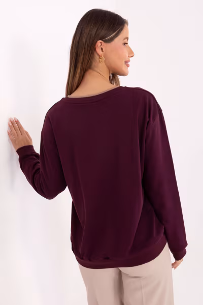 Bluza Damska Model RV-BL-A968.00 Bordo - Relevance — zdjęcie 3