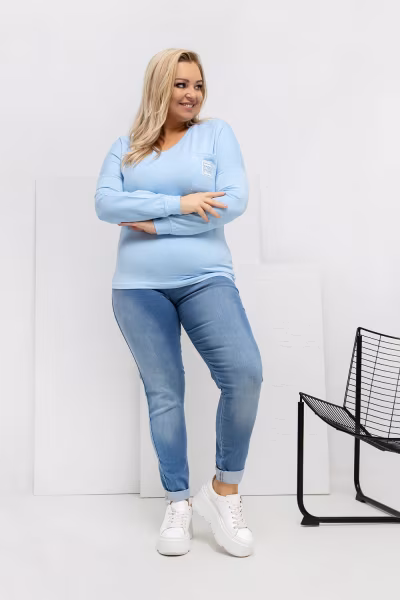 Bluzka Model RV-BZ-A-161.63 Light Blue - Relevance — zdjęcie 2