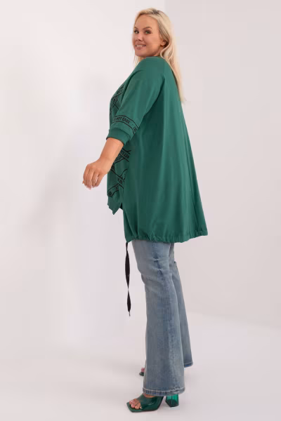 Bluzka Model RV-TU-7598.94 Dark Green - Relevance — zdjęcie 2