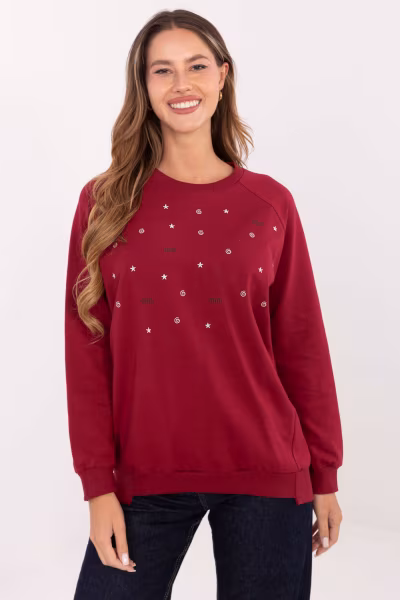 Bluza Damska Model RV-BZ-A876.52 Bordo - Relevance — zdjęcie 1