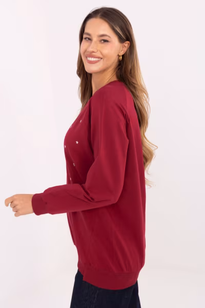 Bluza Damska Model RV-BZ-A876.52 Bordo - Relevance — zdjęcie 2