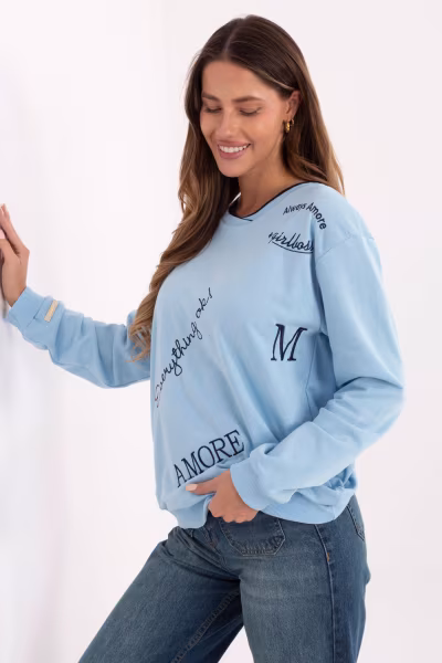 Bluza Damska Model RV-BL-A968.00 Light Blue - Relevance — zdjęcie 2