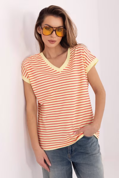 Tshirt Damski Model RV-TS-A1124.90 Light Yellow - Relevance — zdjęcie 1