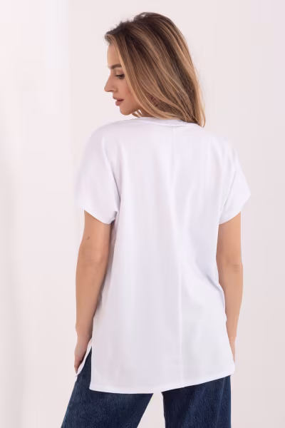 Tshirt Damski Model RV-TS-A1206.84 White/Pink - Relevance — zdjęcie 3