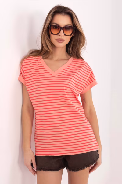Tshirt Damski Model RV-TS-A1124.90 Brzoskwinia - Relevance — zdjęcie 1