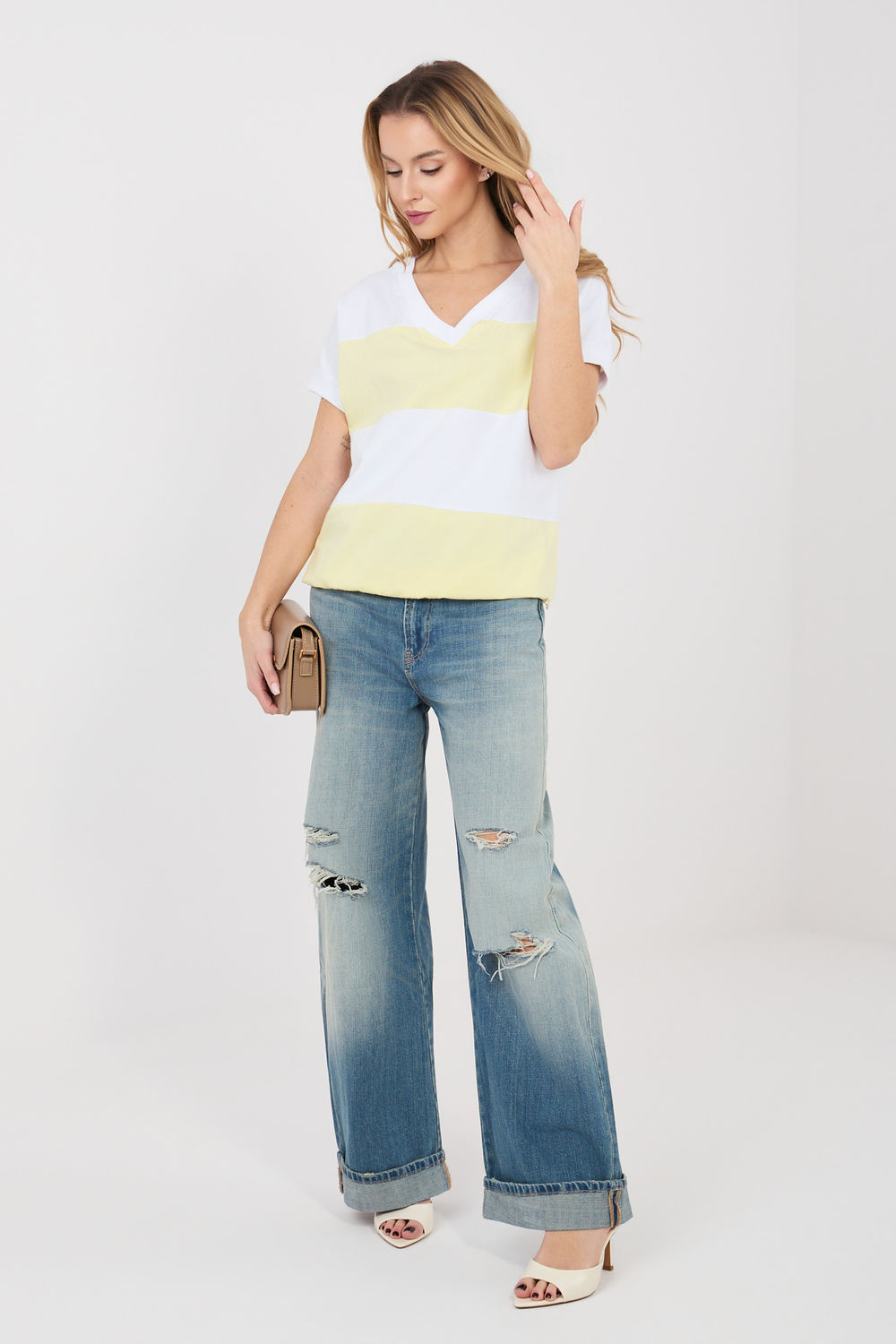 Bluzka Model RV-BZ-A1214.89 White/Yellow - Relevance