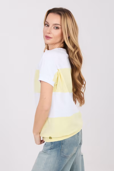 Bluzka Model RV-BZ-A1214.89 White/Yellow - Relevance — zdjęcie 2