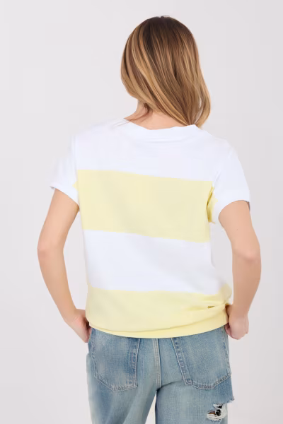 Bluzka Model RV-BZ-A1214.89 White/Yellow - Relevance — zdjęcie 3