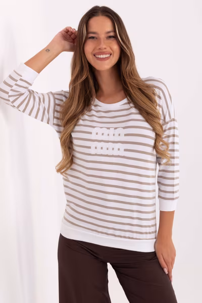 Bluzka Model RV-BZ-A790.47 White/Beige - Relevance — zdjęcie 1