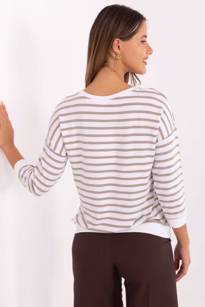 Bluzka Model RV-BZ-A790.47 White/Beige - Relevance — zdjęcie 3