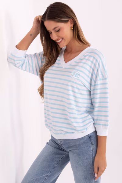 Bluzka Model RV-BZ-A791.53 White/Blue - Relevance — zdjęcie 2