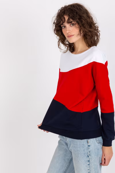 Bluza Damska Model RV-BL-8430.61P White/Navy - Relevance — zdjęcie 3