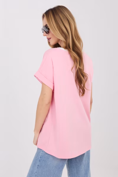 Bluzka Model RV-BZ-A1172.87 Light Pink - Relevance — zdjęcie 3