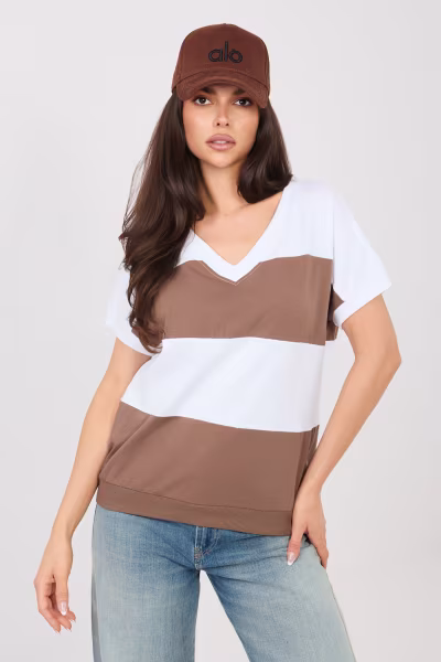 Bluzka Model RV-BZ-A1214.89 White/Brown - Relevance — zdjęcie 1