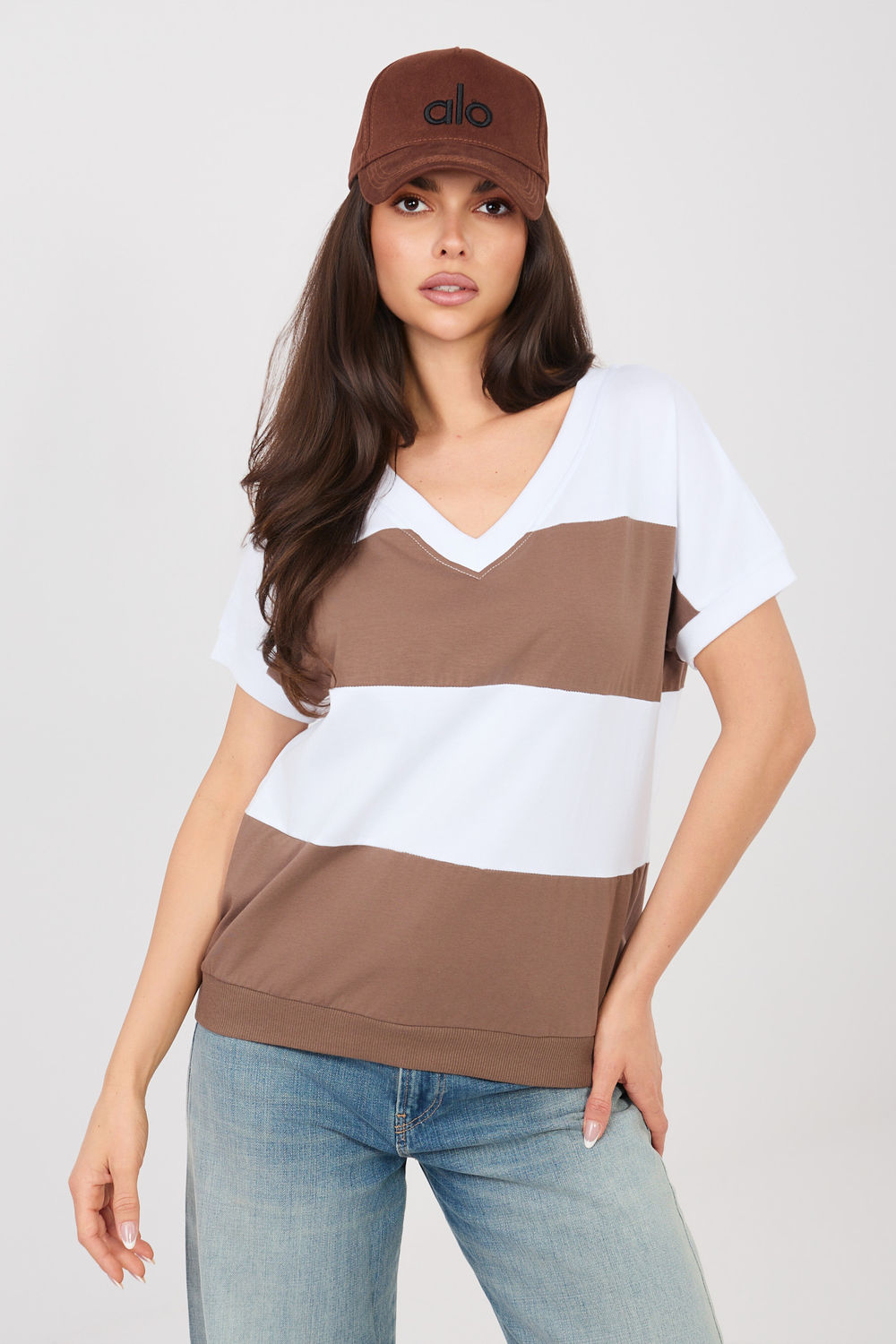 Bluzka Model RV-BZ-A1214.89 White/Brown - Relevance