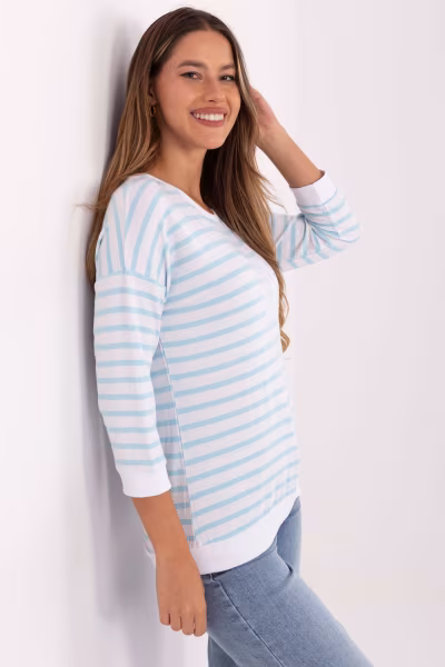 Bluzka Model RV-BZ-A790.47 White/Blue - Relevance — zdjęcie 2