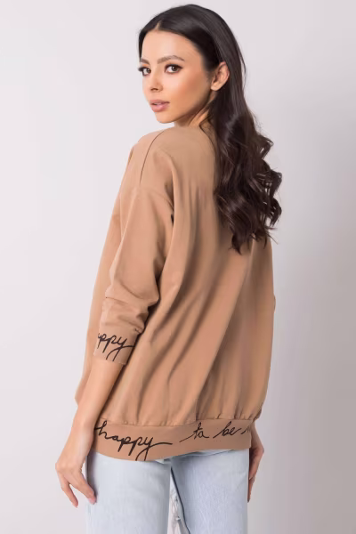 Bluza Damska Model RV-BL-5978.06P Camel - Relevance — zdjęcie 3