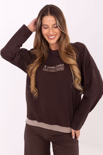 Bluza Damska Model RV-BZ-A907.08P Dark Brown - Relevance — zdjęcie 1