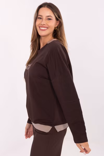 Bluza Damska Model RV-BZ-A907.08P Dark Brown - Relevance — zdjęcie 2
